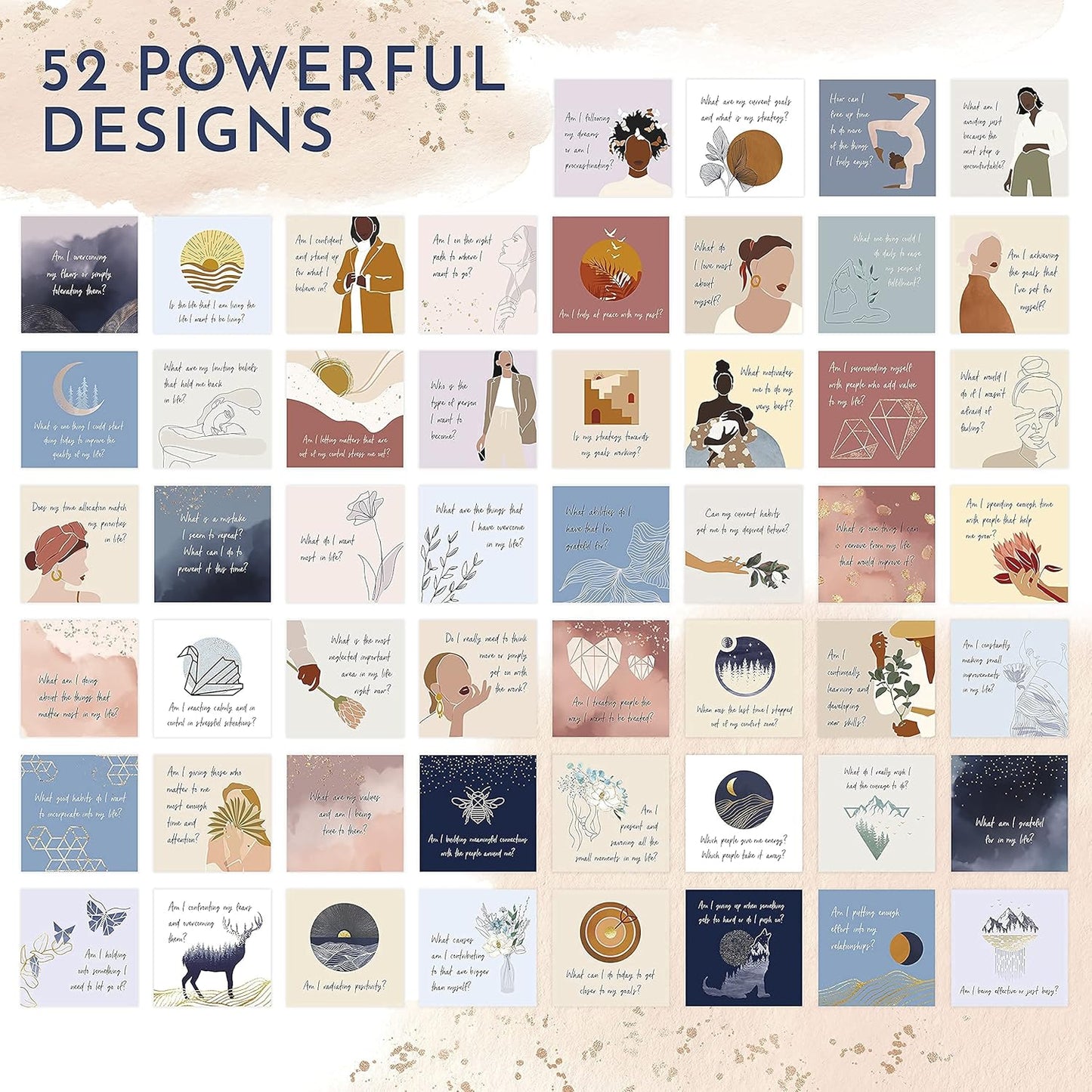 Empowering Question Cards for Mindfulness & Meditation - Self Care & Reflection Cards, Meditation & Mindfulness Tool