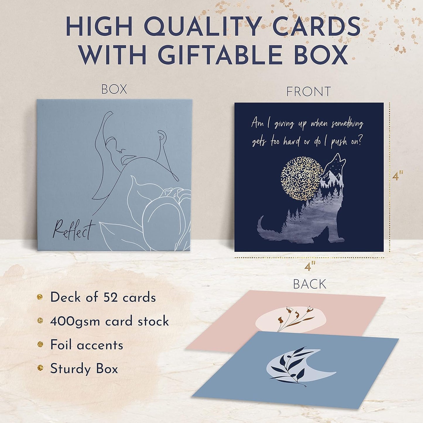 Empowering Question Cards for Mindfulness & Meditation - Self Care & Reflection Cards, Meditation & Mindfulness Tool