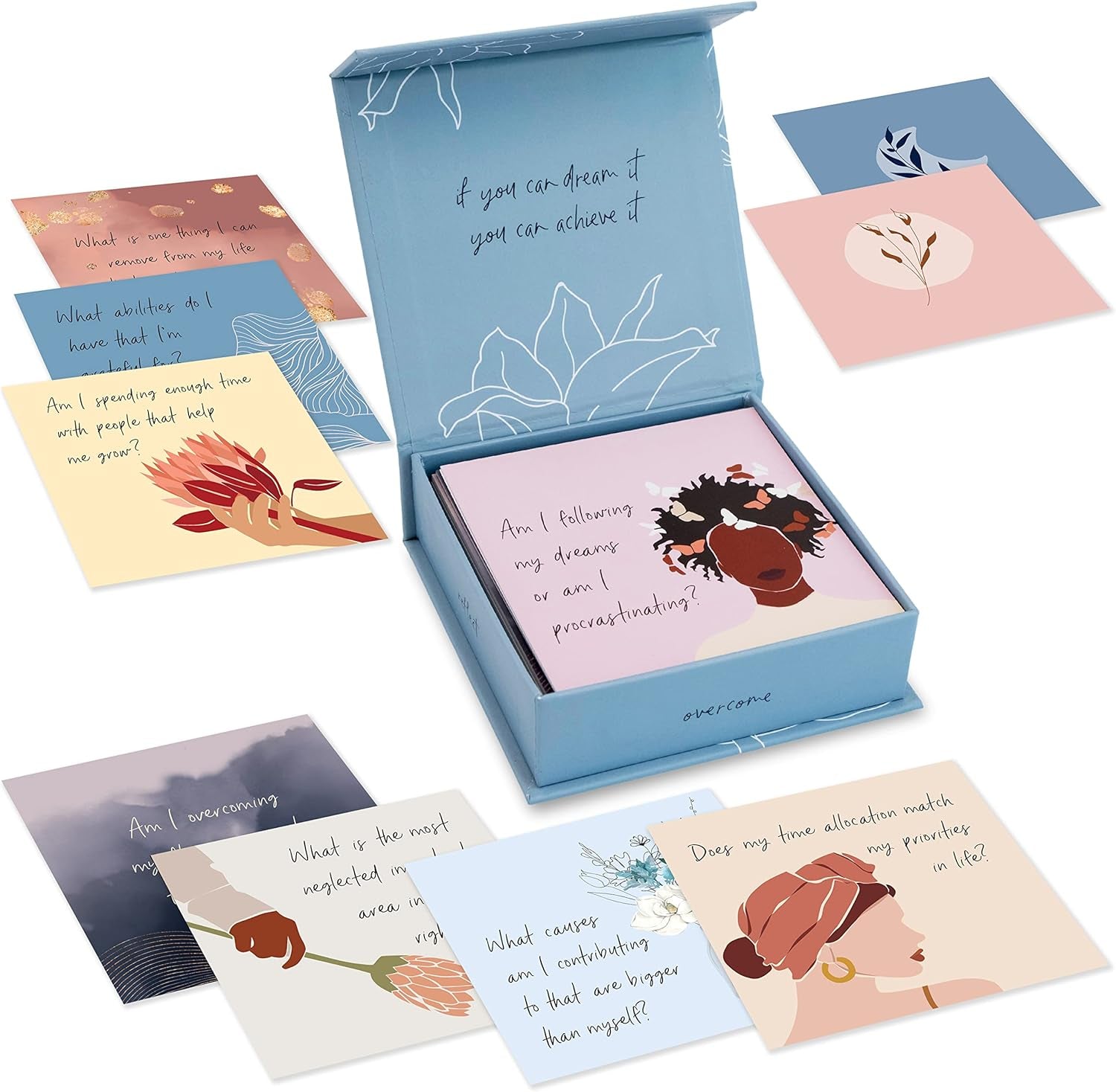 Empowering Question Cards for Mindfulness & Meditation - Self Care & Reflection Cards, Meditation & Mindfulness Tool